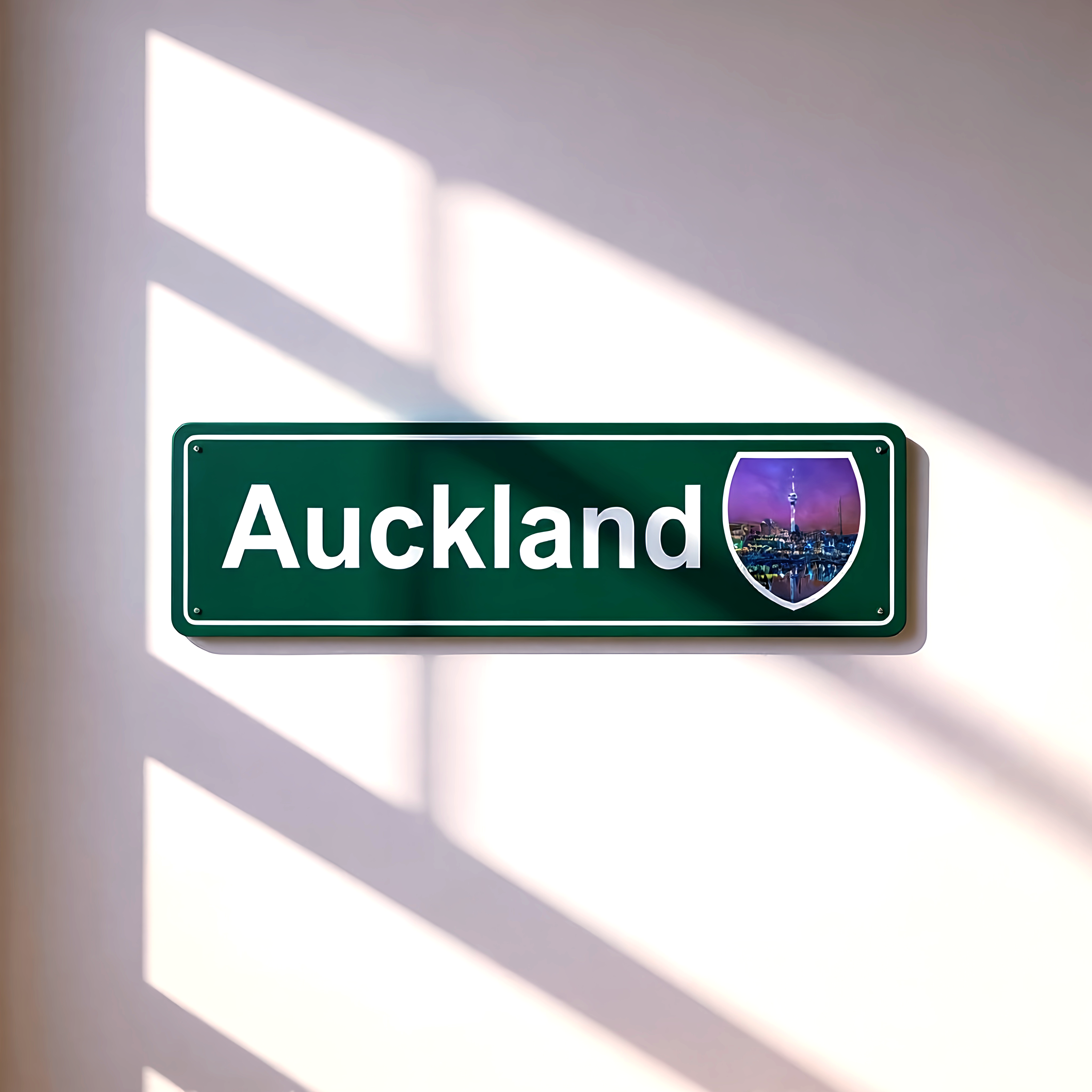 Auckland "Bright Lights" Metal Sign