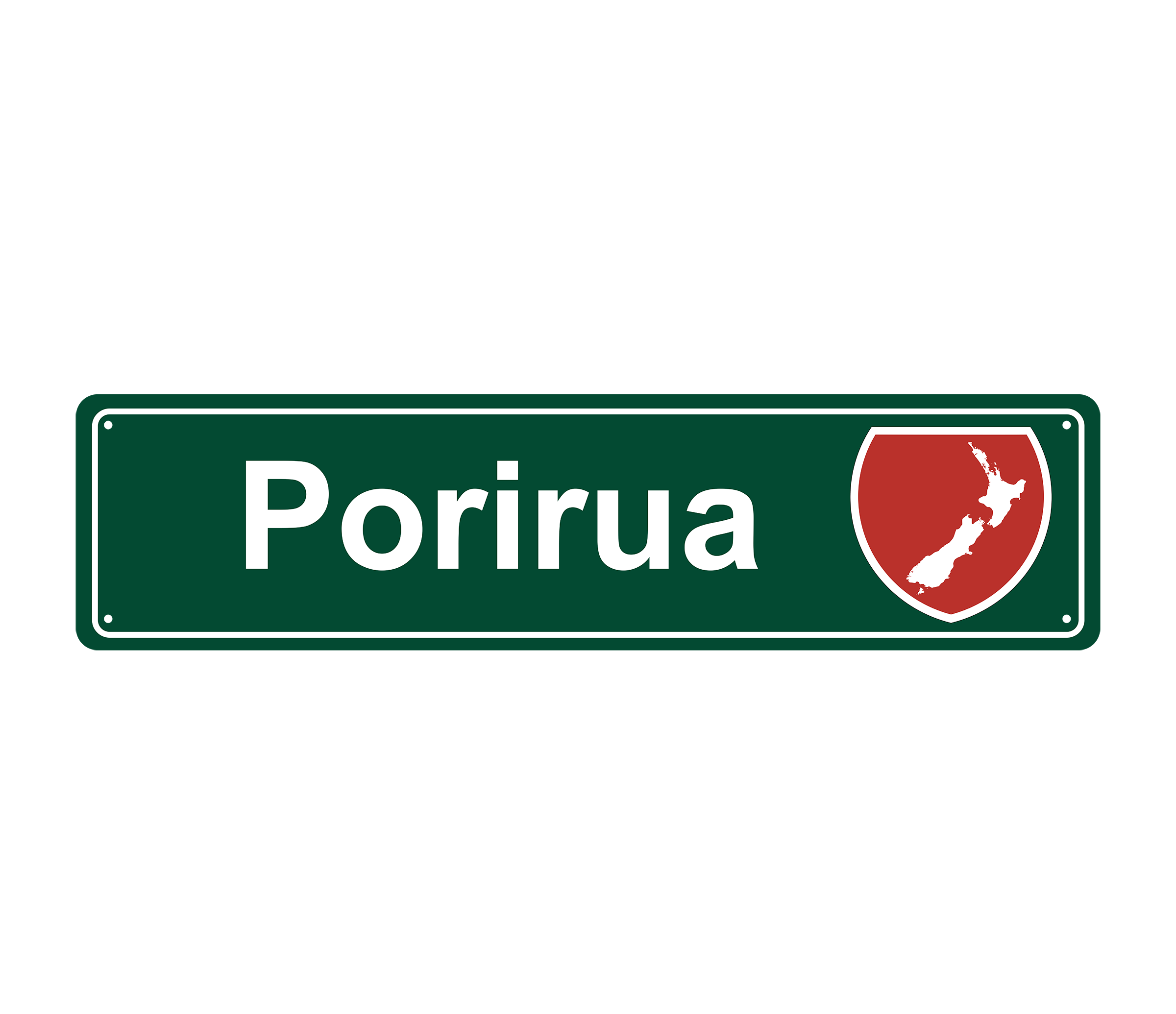 Porirua Hanging Metal Sign