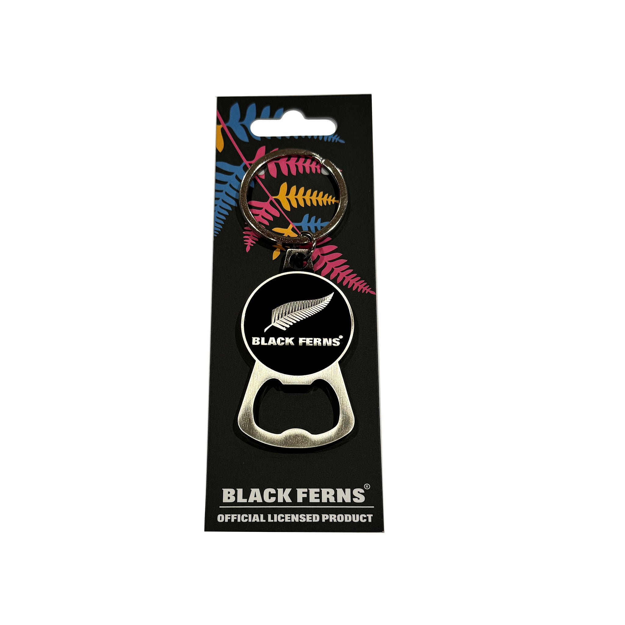 Black Ferns Silver & Black Bottle Opener Keyring - The Captain