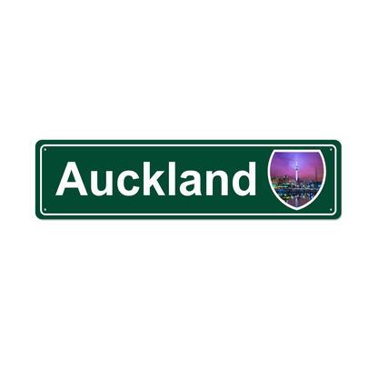 Auckland "Bright Lights" Metal Sign