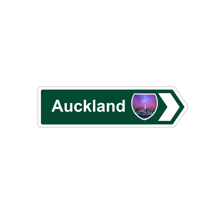 Auckland Magnet Road Sign - Auckland Bright Lights