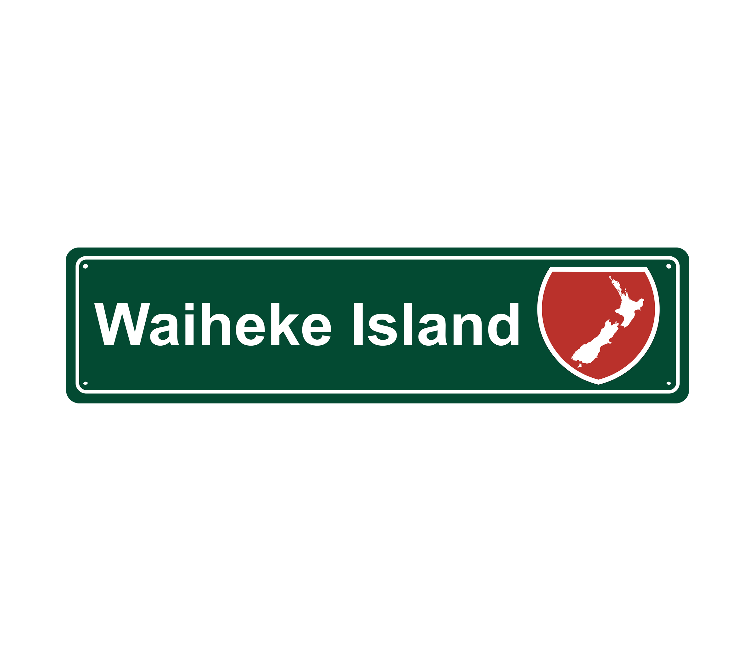 Waiheke Island Hanging Metal Sign