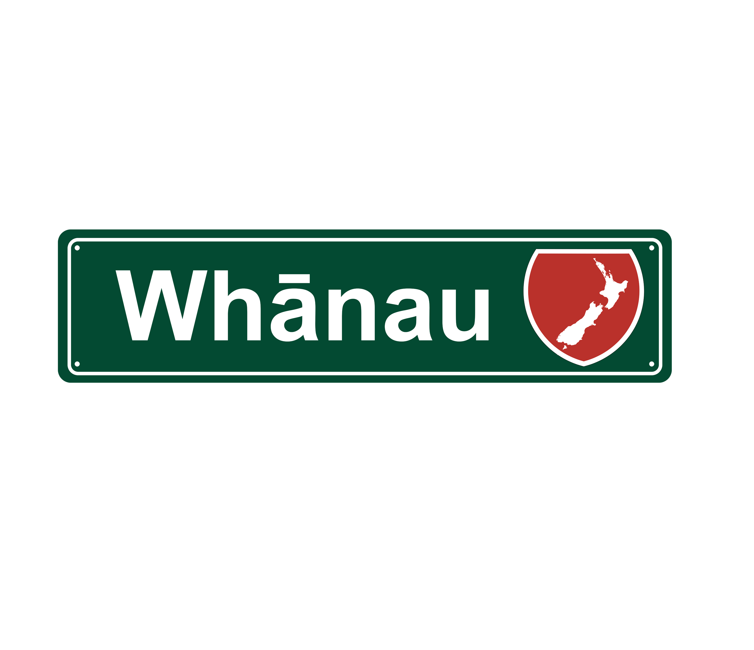 Whānau Hanging Metal Sign